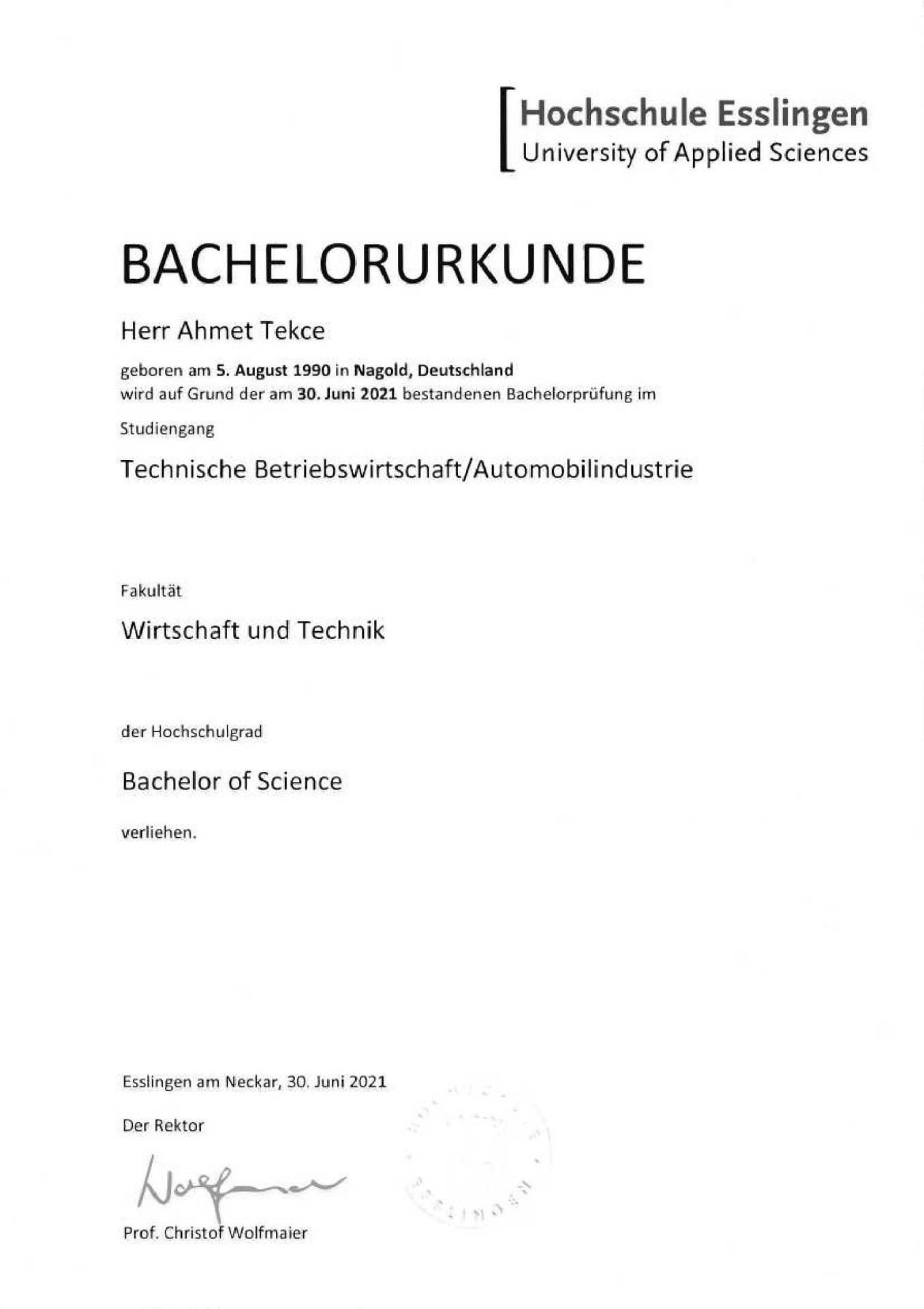 Bachelor-Abschluss