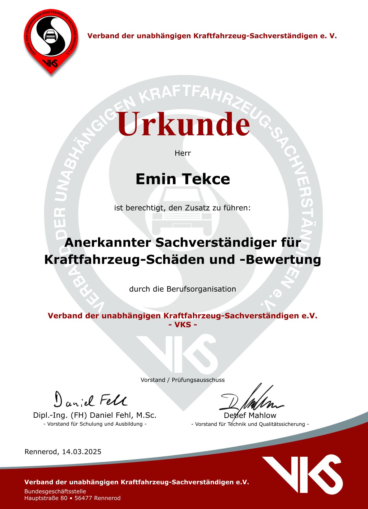 VKS Mitgliedschaft